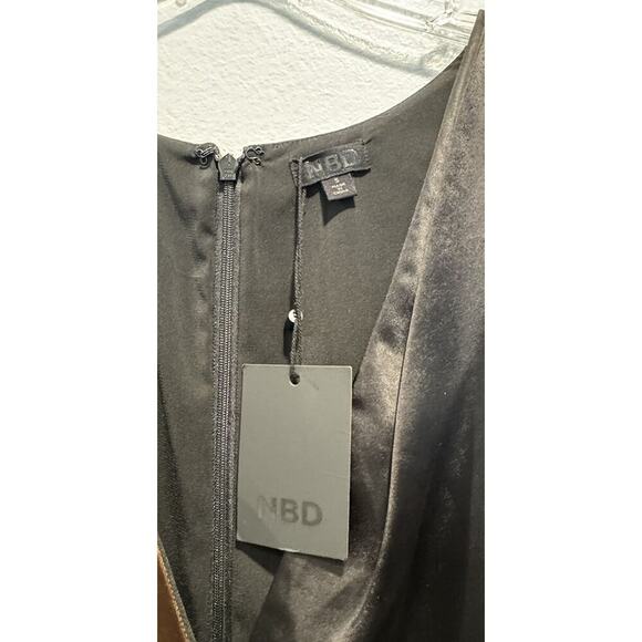 NBD Small Auriela Mini Dress Color Block Brown Black Sexy Low Cut Party READ - Picture 6 of 13